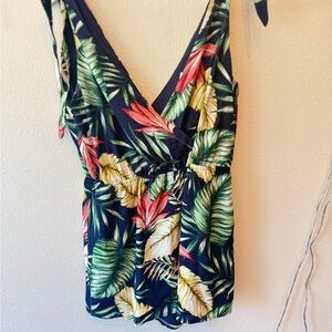 Navy and green Superdown romper